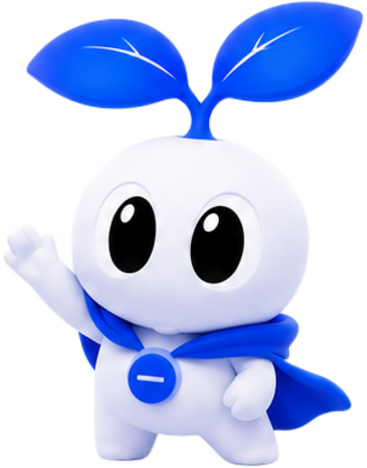 Sprout, the gardener of Base, waving in full